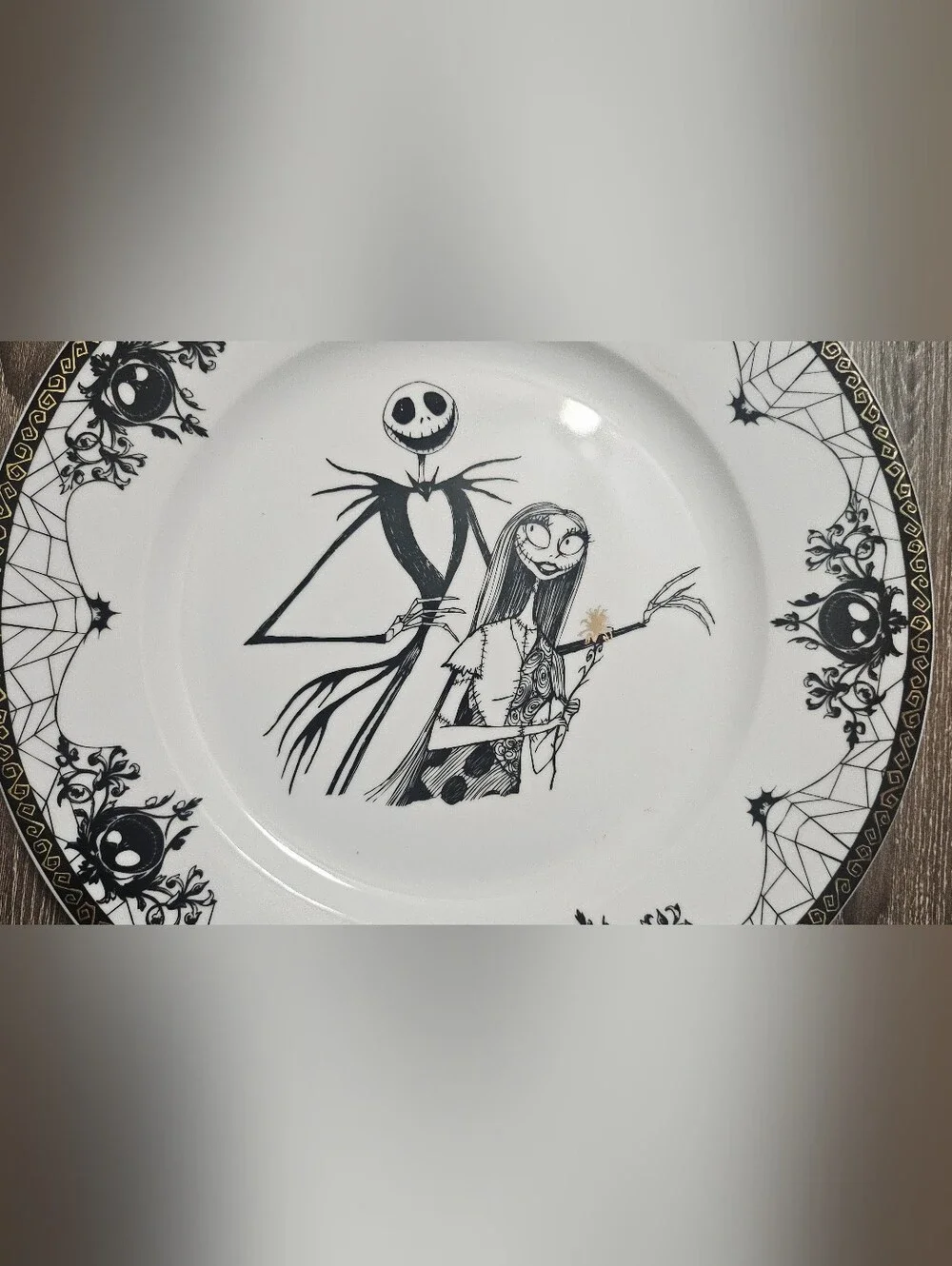 The Nightmare Before Christmas Jack & Sally Decorative Plate by Zrike NWT :CHIP: